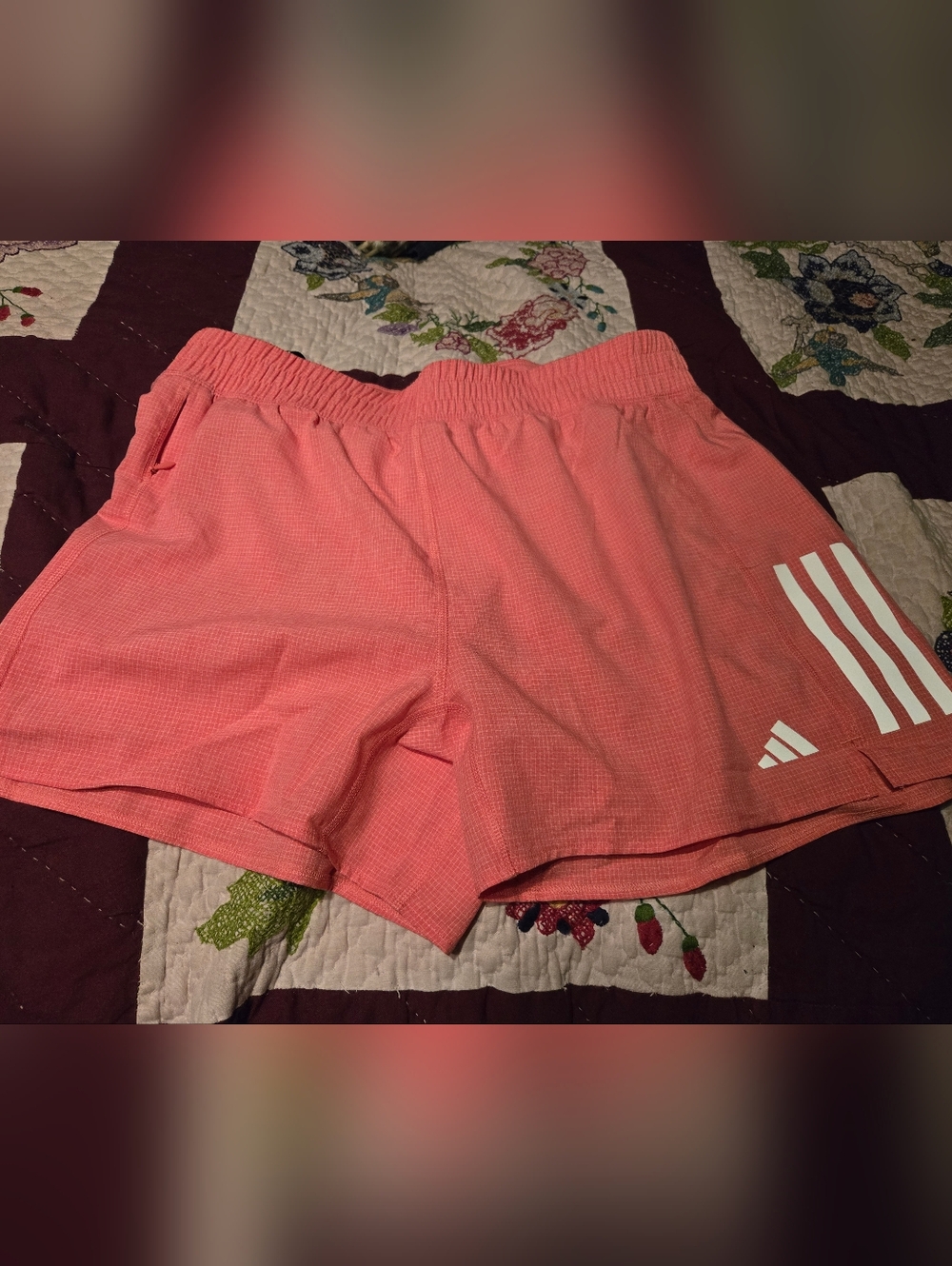 adidas Coral-Pink Women's Running Shorts